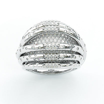 Jzora handmade gold-tone bold & statement dome twisted gold cage women's band ring