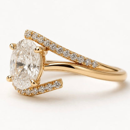 Jzora Handmade 2CT Moissanite Oval Cut Timeless Engagement Ring