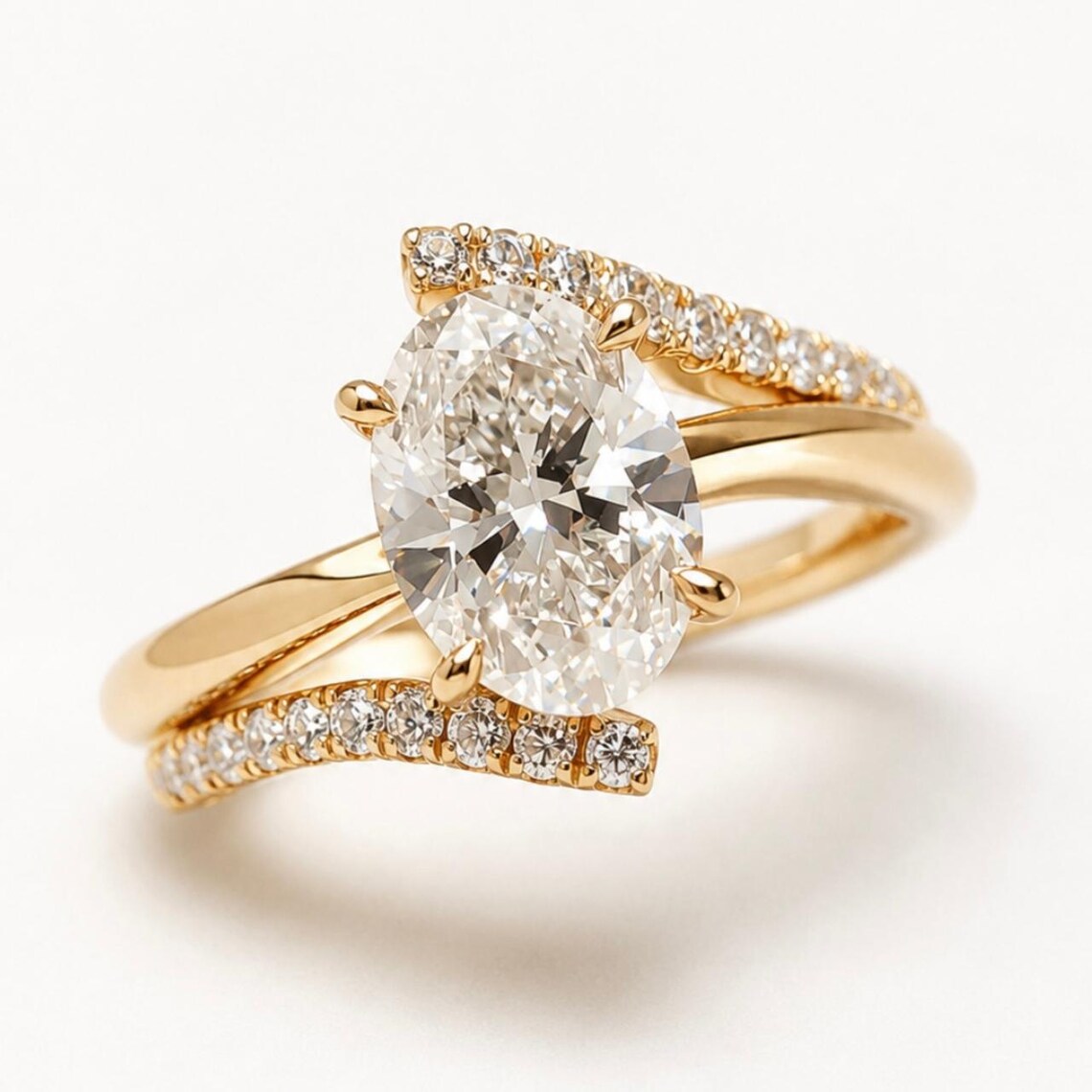 Jzora Handmade 2CT Moissanite Oval Cut Timeless Engagement Ring