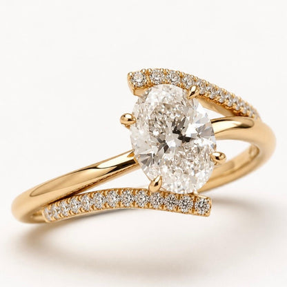 Jzora Handmade 2CT Moissanite Oval Cut Timeless Engagement Ring