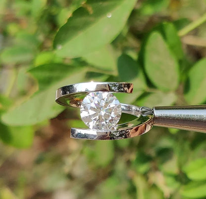 Jzora handmade 3ct round cut trending moissanite sterling silver ring