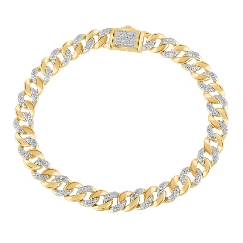 Jzora handmade gold luxury cuban CZ bracelet