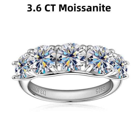 Jzora handmade 3.6ct round cut Moissanite sterling silver engagement ring