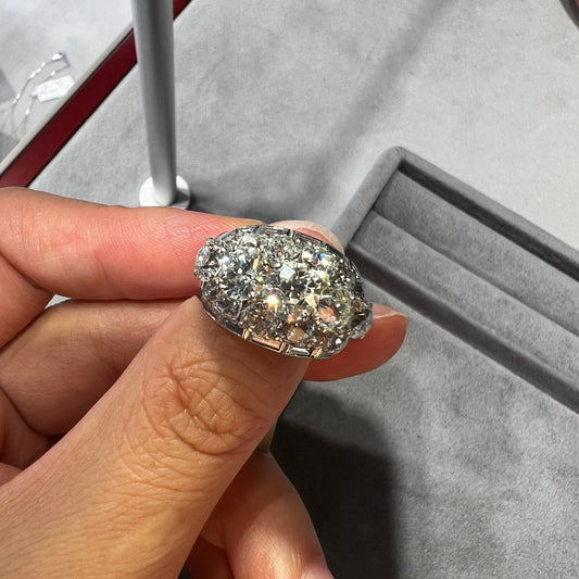 Jzora Handmade Classic Five-Stone Round‑Cut Statement Wedding Ring