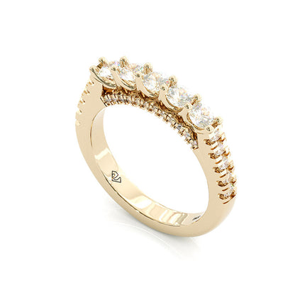 Jzora handmade round cut eternity sterling silver wedding band