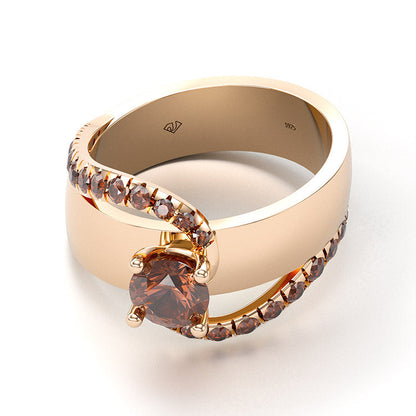 Jzora handmade classic round cut sterling silver engagement ring wedding ring