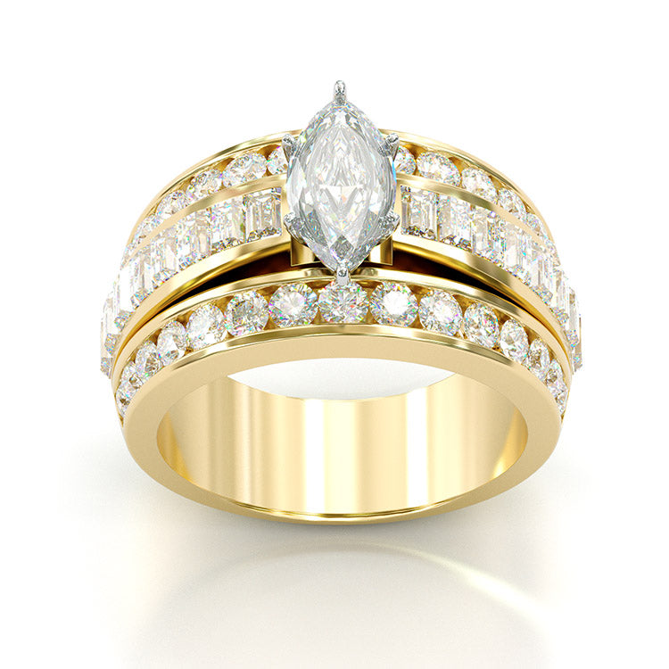 Jzora handmade marquise cut sterling silver anniversary ring wedding ring