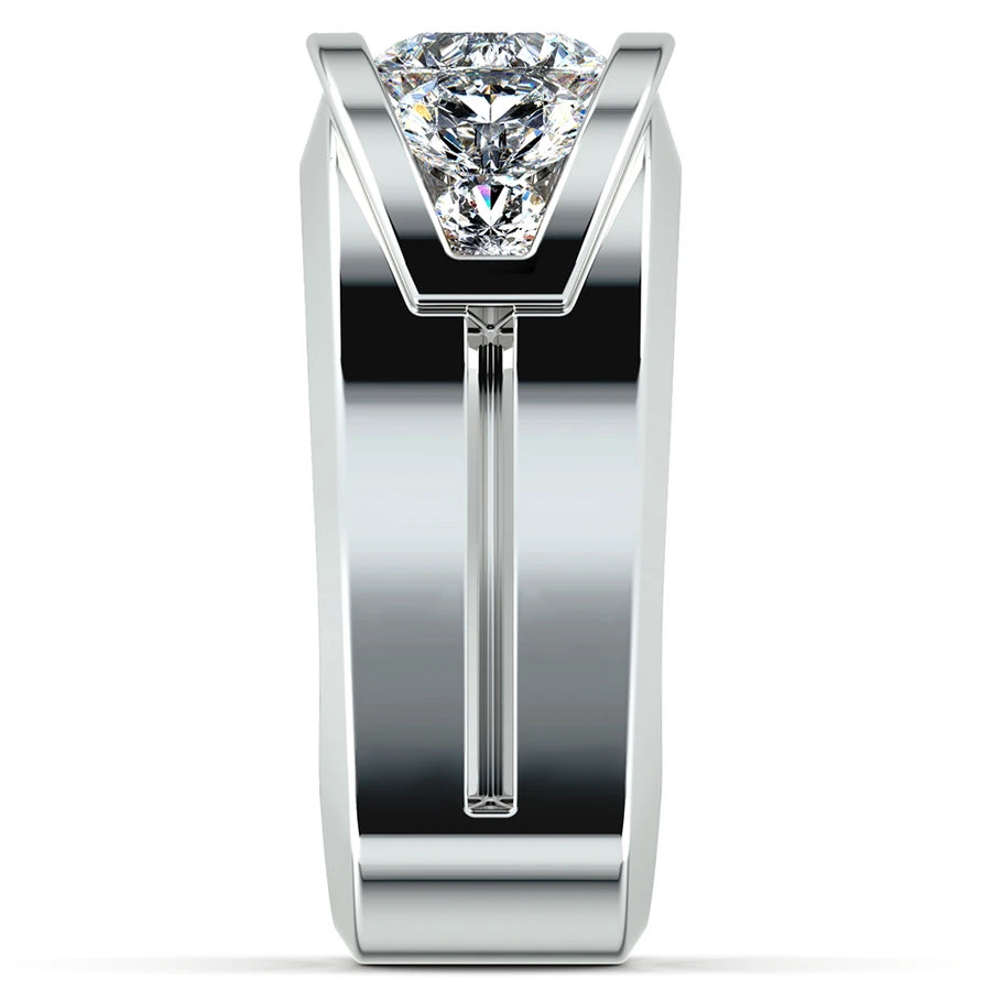 Jzora handmade timeless gold round cut moissanite men's ring