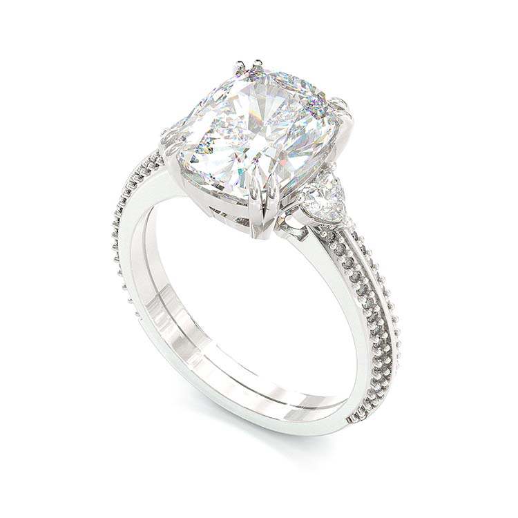 Jzora handmade 10 ct cushion cut halo sterling silver diamond engagement ring