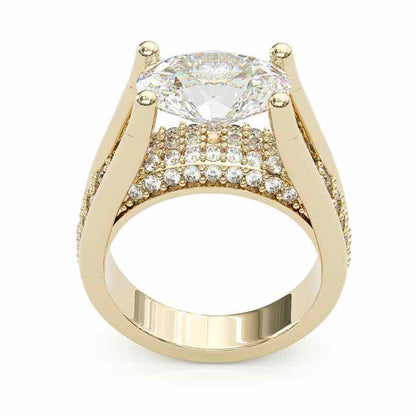 Jzora handmade gold oval cut vintage sterling silver engagement ring