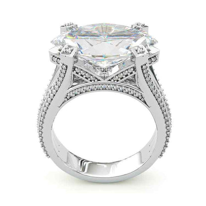 Jzora Handmade Marquise Cut Vintage Sterling Silver Wedding Engagement Ring