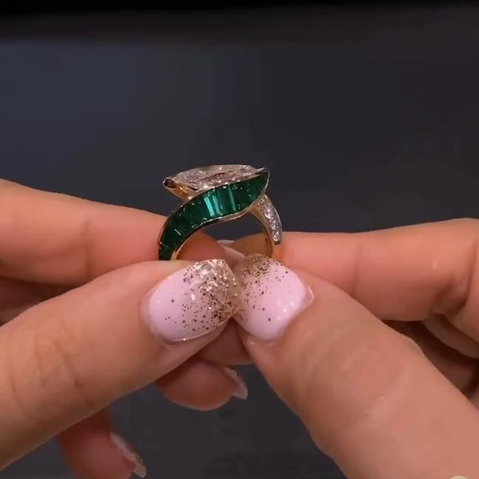 Jzora handmade brilliant sterling silver engagement ring
