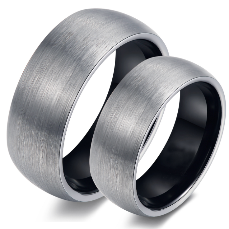 Jzora Dark grey Titanium Steel MEN'S Wedding Ring Men's Band