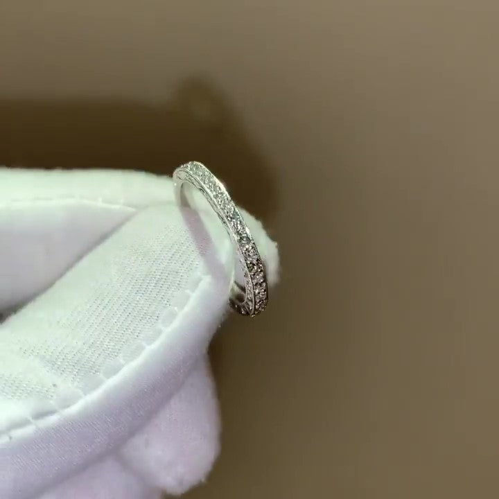 Jzora handmade princess cut 2 pcs diamond  sterling silver bridal wedding ring set