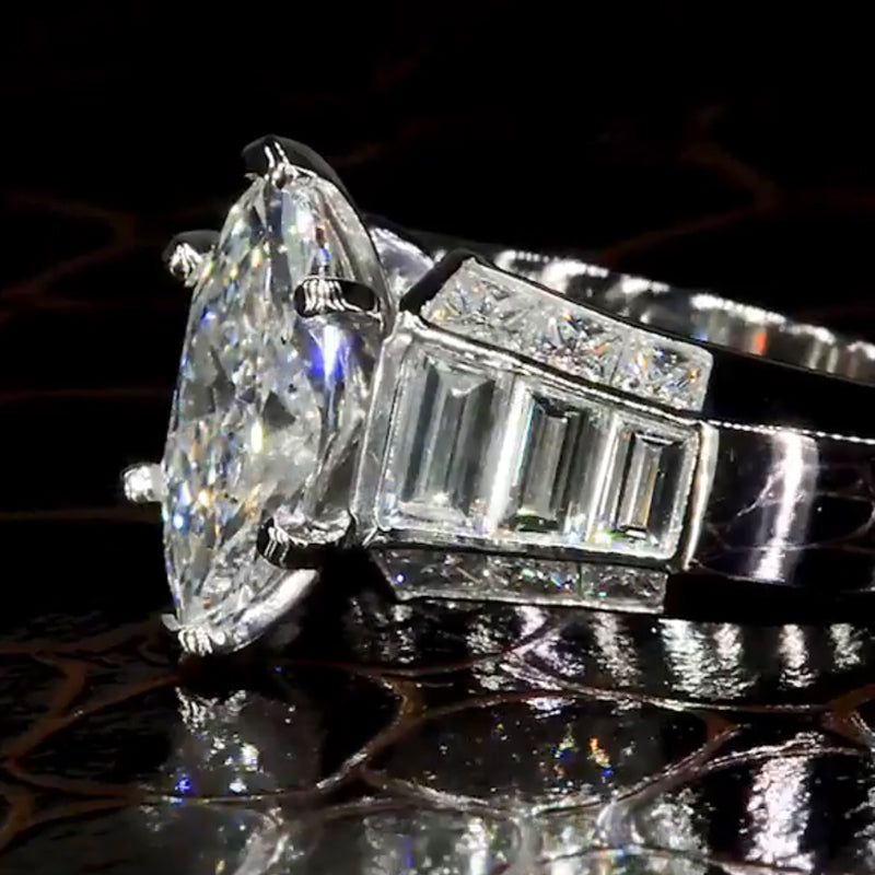 Jzora handmade classic style created diamond sterling silver engagement ring