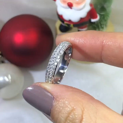 Jzora handmade round cut siamond wedding sterling silver anniversary ring bridal set