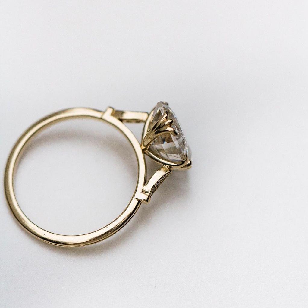 Jzora 6.5ct asscher cut  vintage  sterling silver engagement ring