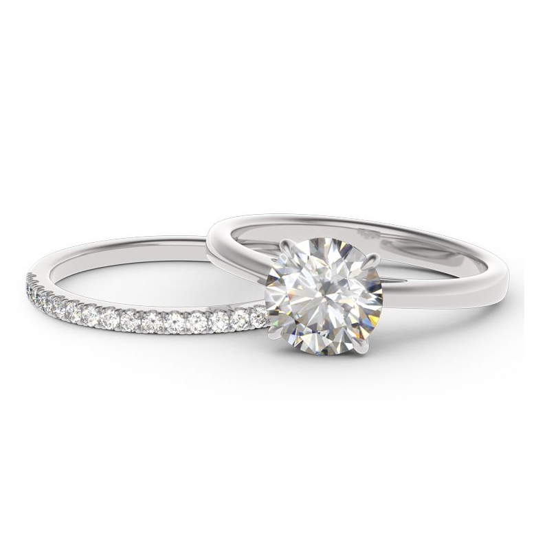 Jzora handmade radiant cut diamond wedding sterling silver wedding ring bridal set