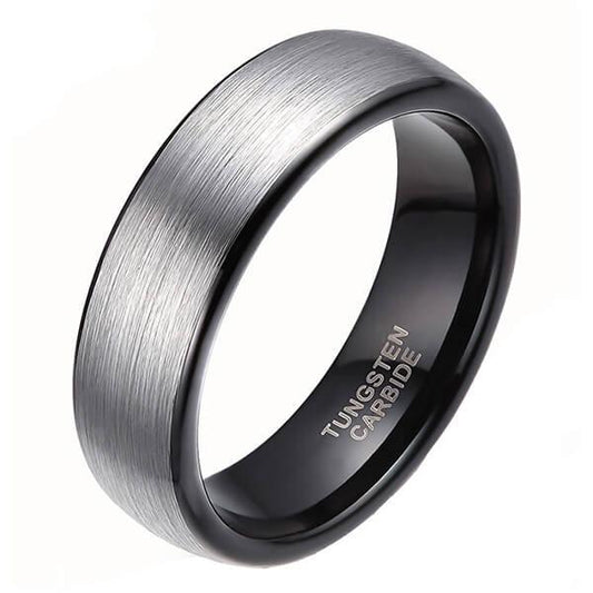 Jzora titanium wide ring black simple style diamond  men's band