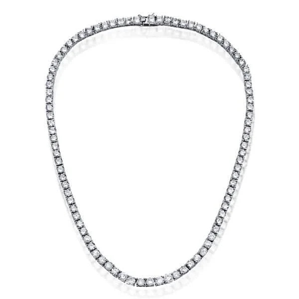 Jzora round cut sterling silver diamond handmade necklace