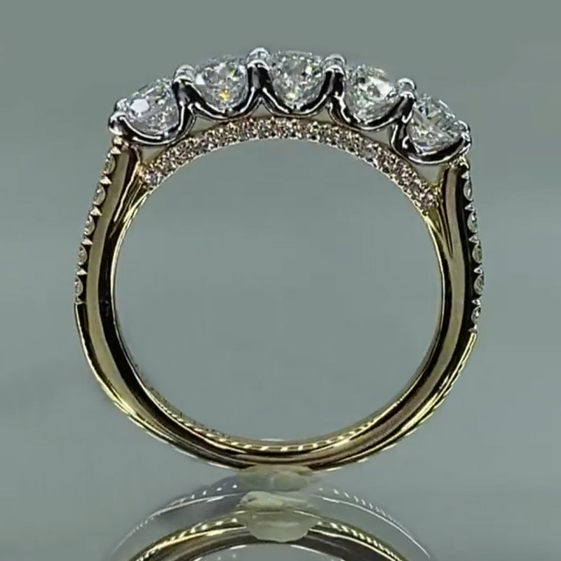 Jzora handmade created diamond sterling eternity silver wedding band