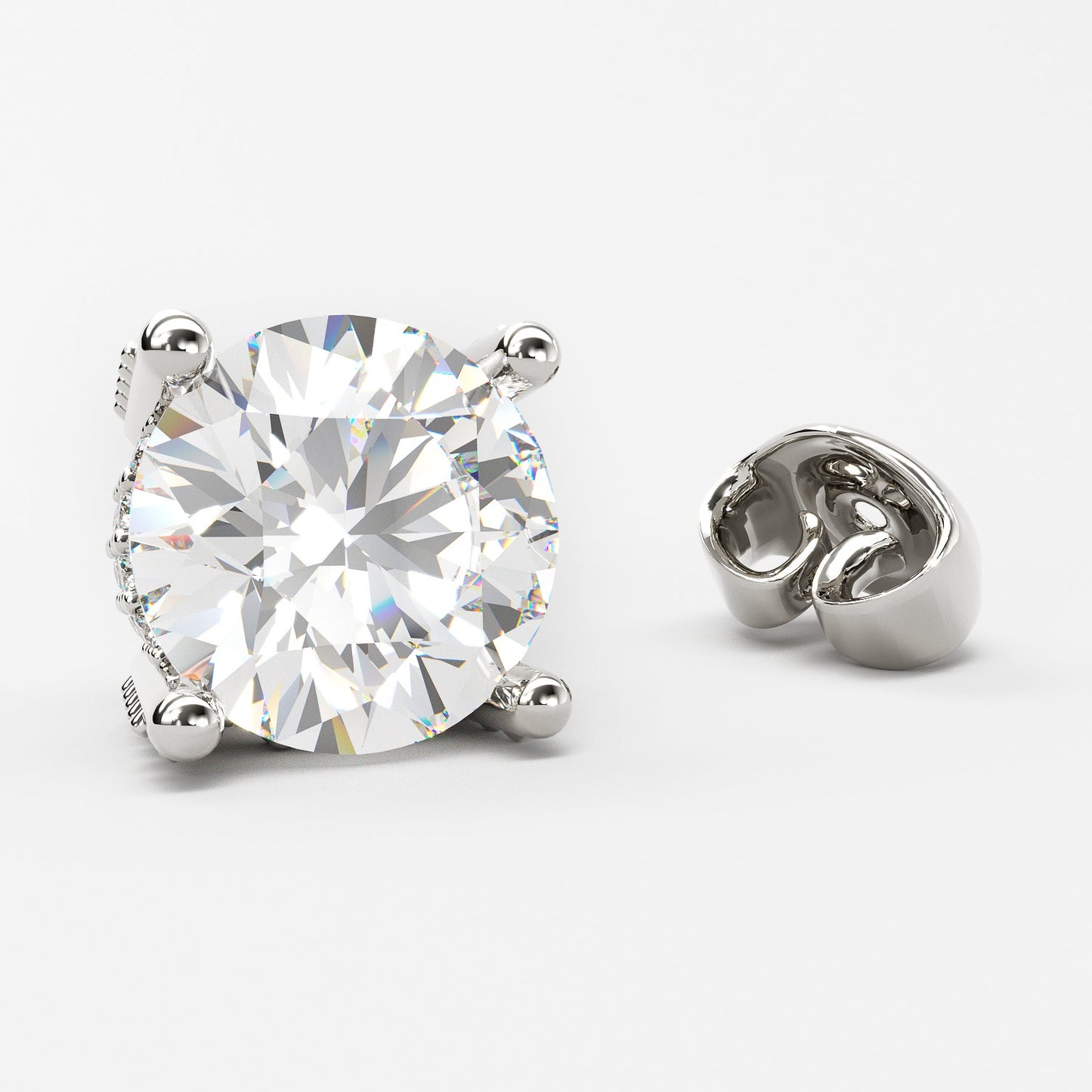 Jzora Classic 2ct round cut Sterling Silver Stud Earrings