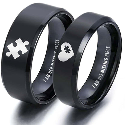 Jzora classic fashion love puzzle wedding ring Anniversary Couple Rings Set