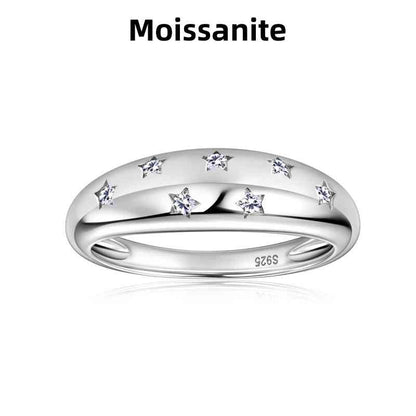 Jzora handmade full star Moissanite sterling silver women's band ring