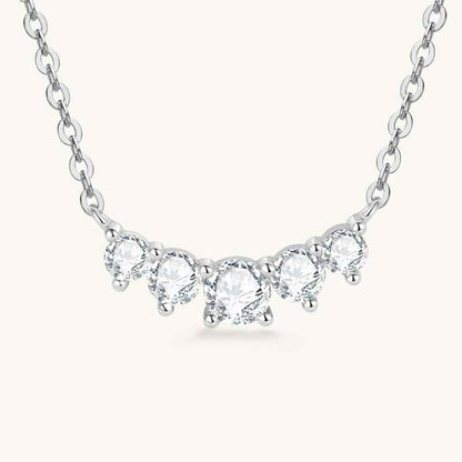 Jzora handmade smile round cut classic Moissanite sterling silver necklace