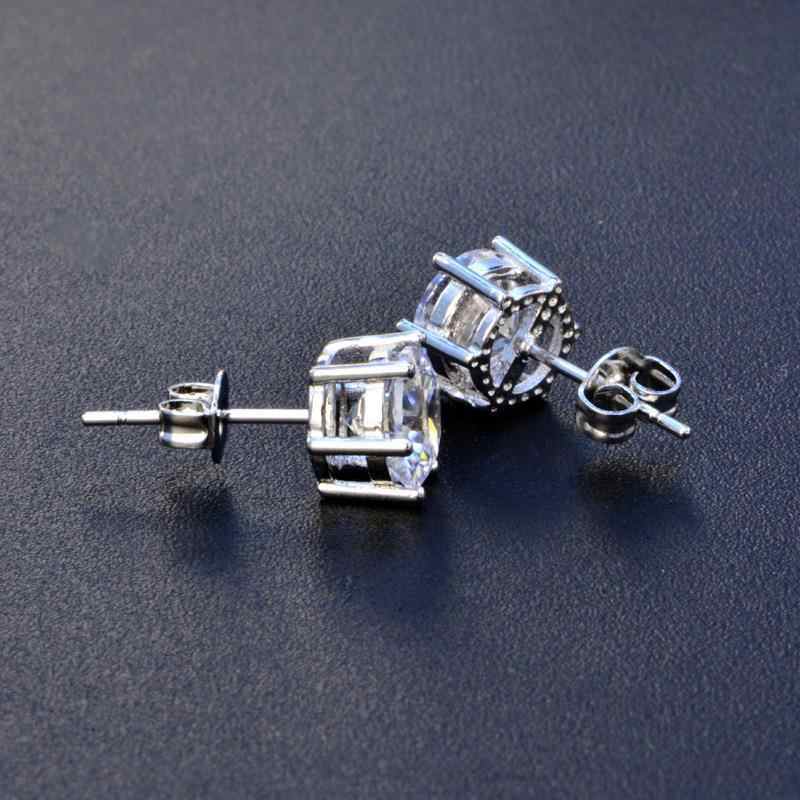 Jzora handmade white round cut vintage diamond sterling silver earrings