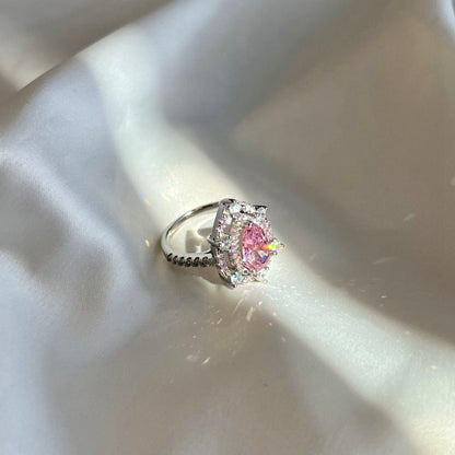 Jzora Handmade Classic Pear cut Diamond Wedding Ring Engagement Ring