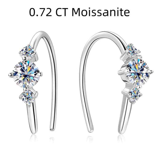 Jzora handmade luxury round cut vintage Moissanite sterling silver earrings