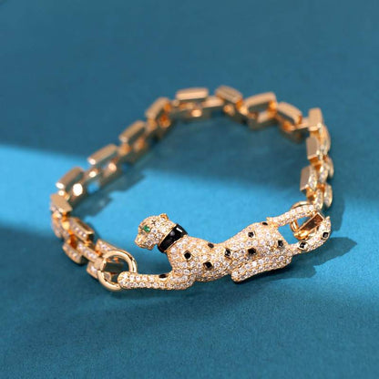 Jzora Handmade Leopard Personalized Hipster Vintage Sterling Silver Bracelet