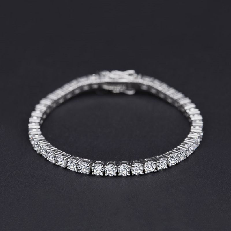 Jzora handmade round cut ring&bracelet vintage sterling silver jewelry set