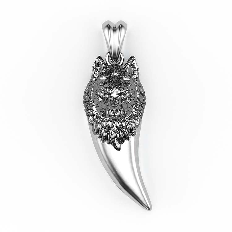 Jzora Handmade Wolf Sterling Silver Necklace