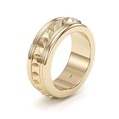 Jzora classic gold plated sterling silver simple style wedding ring men's band