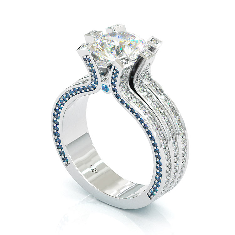 Jzora handmade 3ct round brilliant cut prong setting engagement ring