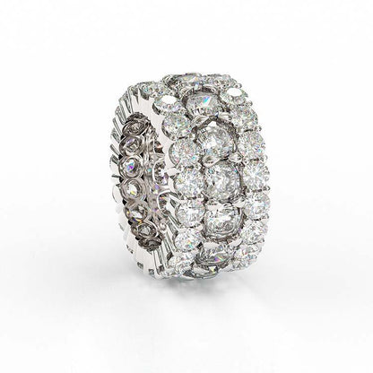 Jzora classic cushion cut sterling silver bridal wedding band ring