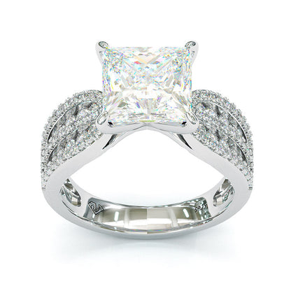 Jzora handmade classic princess sterling silver simple style egagement ring