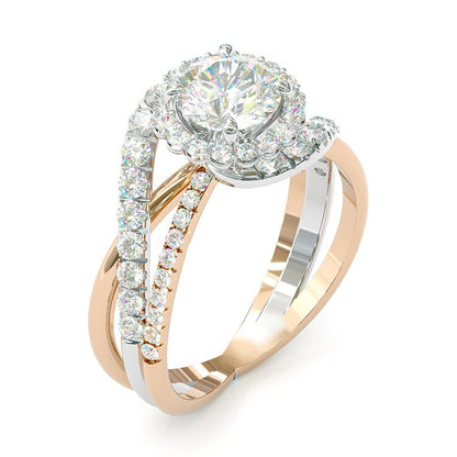 Jzora handmade round cut sterling silver classic engagement ring wedding ring