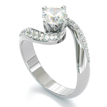 Jzora handmade round cut sterling silver vintage engagement ring wedding ring