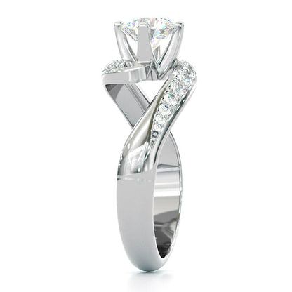 Jzora handmade round cut sterling silver vintage engagement ring wedding ring