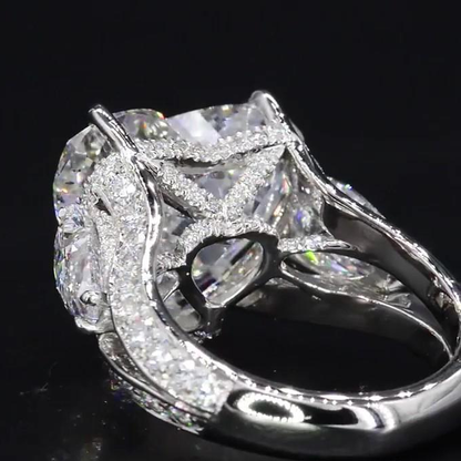 Jzora heart cut vintage created diamond sterling silver wedding ring engagement ring